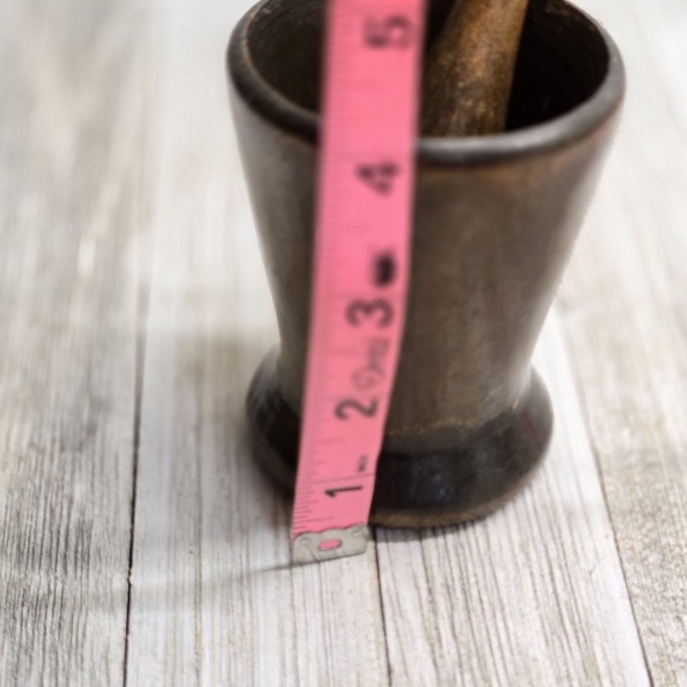 Vintage Wooden Mortar and Pestle Set Collectible Kitchen Decor - Picture 9 of 9